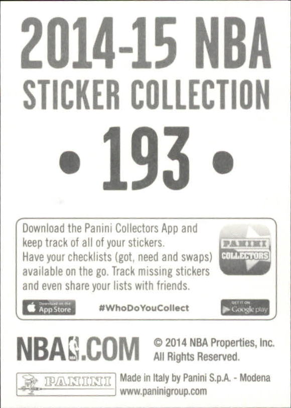 B3437- 2014-15 Panini Stickers Basketball #s 1-250 -You Pick- 15+ FREE US SHIP - Picture 381 of 495