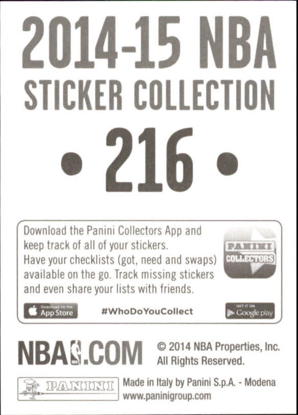 B3437- 2014-15 Panini Stickers Basketball #s 1-250 -You Pick- 15+ FREE US SHIP - Picture 427 of 495