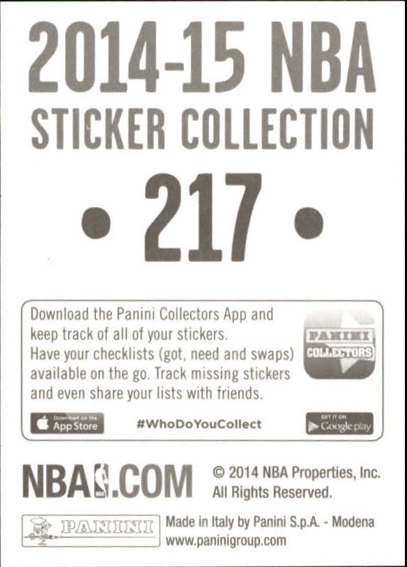 B3437- 2014-15 Panini Stickers Basketball #s 1-250 -You Pick- 15+ FREE US SHIP - Picture 429 of 495