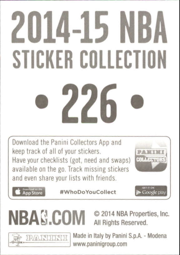B3437- 2014-15 Panini Stickers Basketball #s 1-250 -You Pick- 15+ FREE US SHIP - Picture 447 of 495