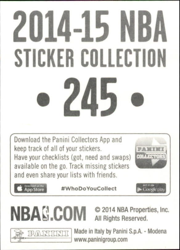 B3437- 2014-15 Panini Stickers Basketball #s 1-250 -You Pick- 15+ FREE US SHIP - Picture 485 of 495