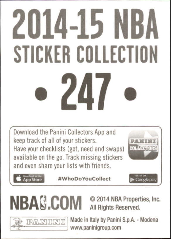 B3437- 2014-15 Panini Stickers Basketball #s 1-250 -You Pick- 15+ FREE US SHIP - Picture 489 of 495