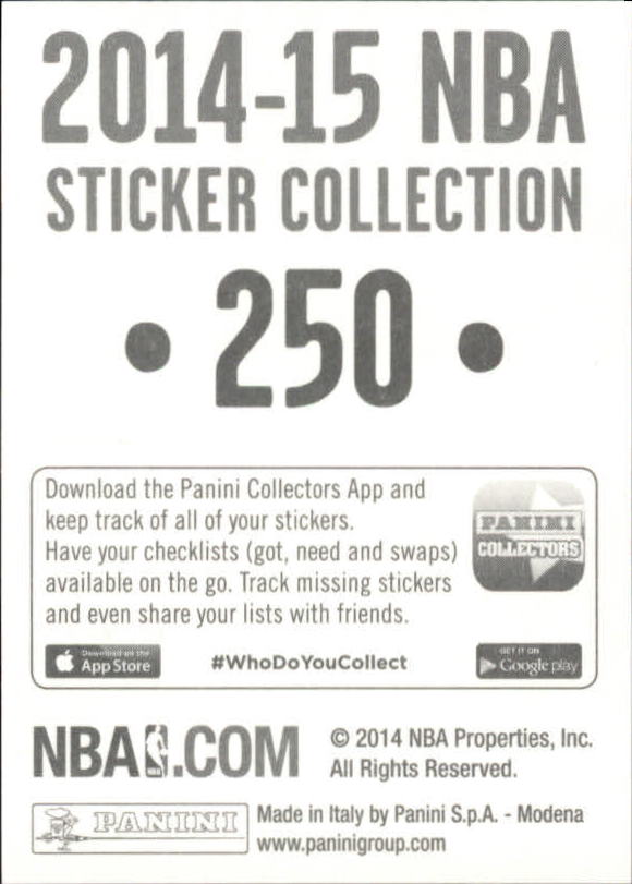 B3437- 2014-15 Panini Stickers Basketball #s 1-250 -You Pick- 15+ FREE US SHIP - Picture 495 of 495