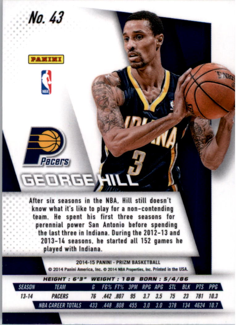 2014-15 Panini Prizm #43 George Hill back image