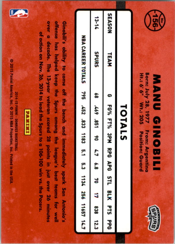 Manu Ginobili cards (2003-2018) Spurs - You Choose - Picture 144 of 163