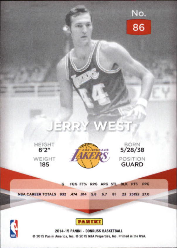 2014-15 Elite #86 Jerry West back image