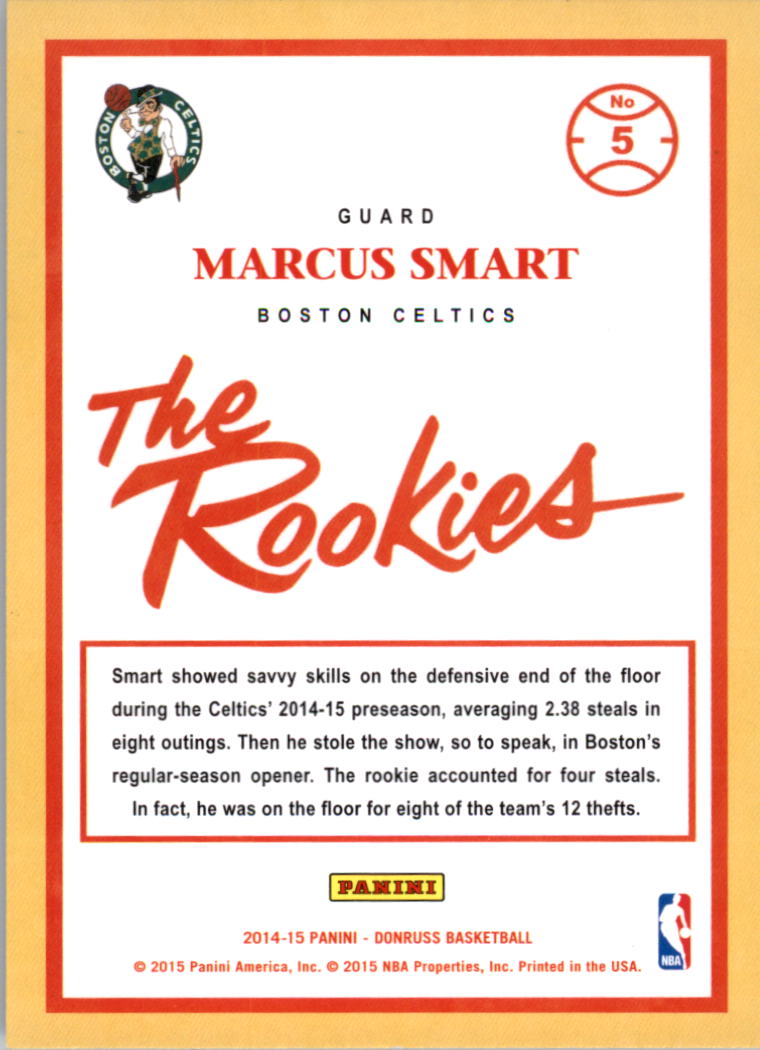 2014-15 Donruss The Rookies #5 Marcus Smart back image