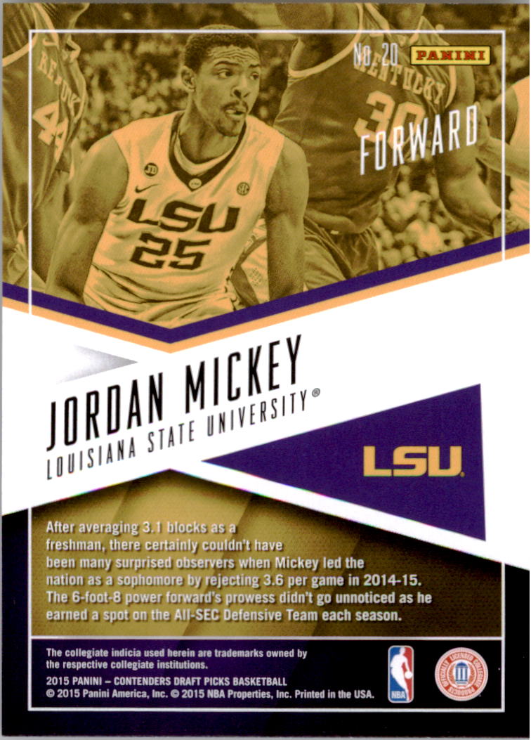 2015-16 Contenders Draft Basketball School Colors Insert Singles - You Choose - Picture 22 of 54