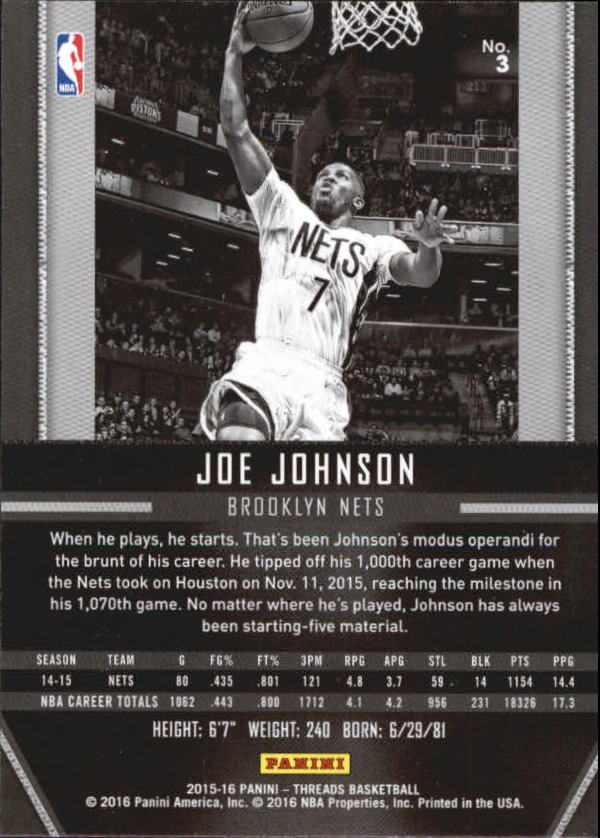 A0774- 2015-16 Panini Threads BK #S 1-331 + Einsätze -du Pick- 15 + Gratis US - Bild 7 von 386