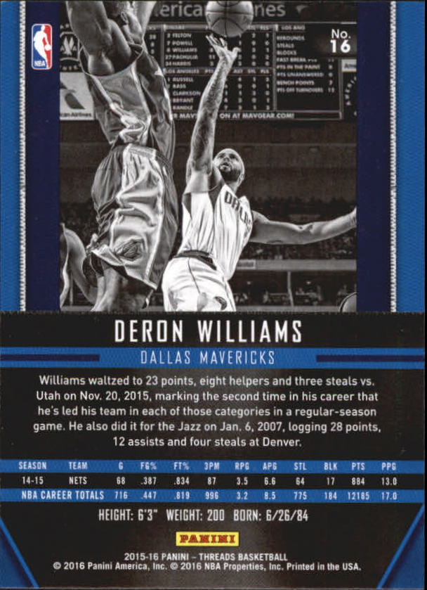 A0774- 2015-16 Panini Threads BK #S 1-331 + Einsätze -du Pick- 15 + Gratis US - Bild 33 von 386