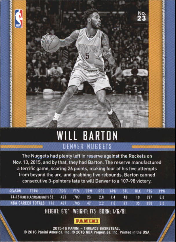 A0774- 2015-16 Panini Threads BK #S 1-331 + Einsätze -du Pick- 15 + Gratis US - Bild 47 von 386
