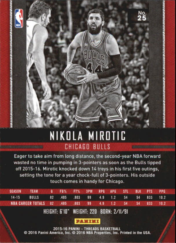 A0774- 2015-16 Panini Threads BK #S 1-331 + Einsätze -du Pick- 15 + Gratis US - Bild 51 von 386