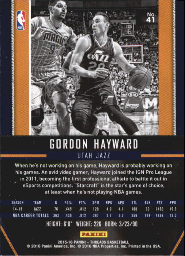 A0774- 2015-16 Panini Threads BK #S 1-331 + Einsätze -du Pick- 15 + Gratis US - Bild 83 von 386