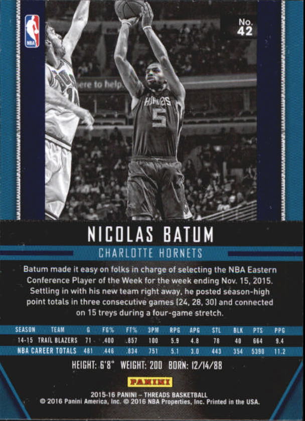 A0774- 2015-16 Panini Threads BK #S 1-331 + Einsätze -du Pick- 15 + Gratis US - Bild 85 von 386