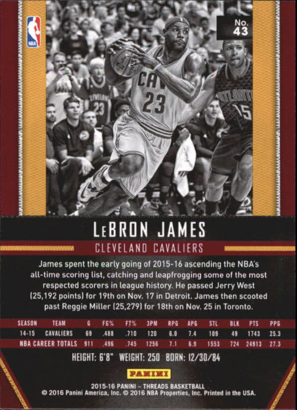 A0774- 2015-16 Panini Threads BK #S 1-331 + Einsätze -du Pick- 15 + Gratis US - Bild 87 von 386