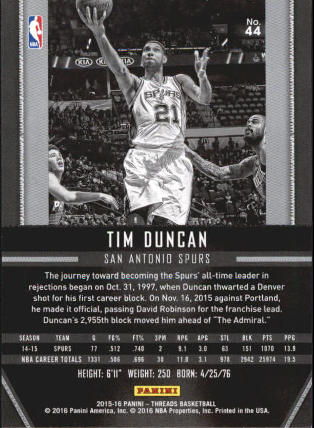 A0774- 2015-16 Panini Threads BK #S 1-331 + Einsätze -du Pick- 15 + Gratis US - Bild 89 von 386