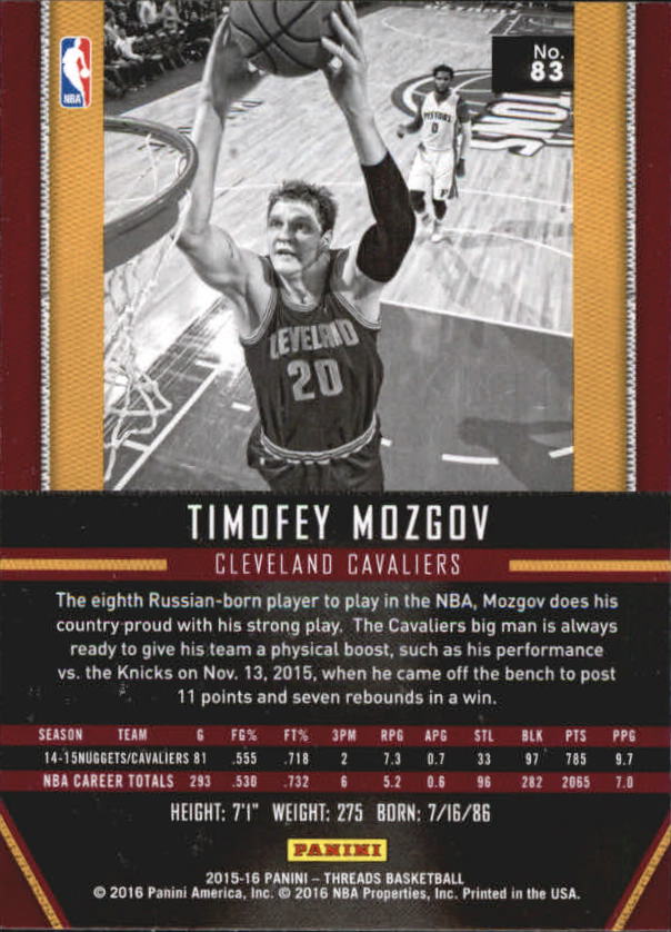 A0774- 2015-16 Panini Threads BK #S 1-331 + Einsätze -du Pick- 15 + Gratis US - Bild 167 von 386