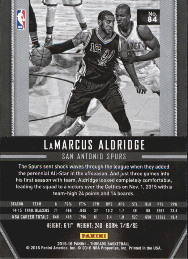 A0774- 2015-16 Panini Threads BK #S 1-331 + Einsätze -du Pick- 15 + Gratis US - Bild 169 von 386