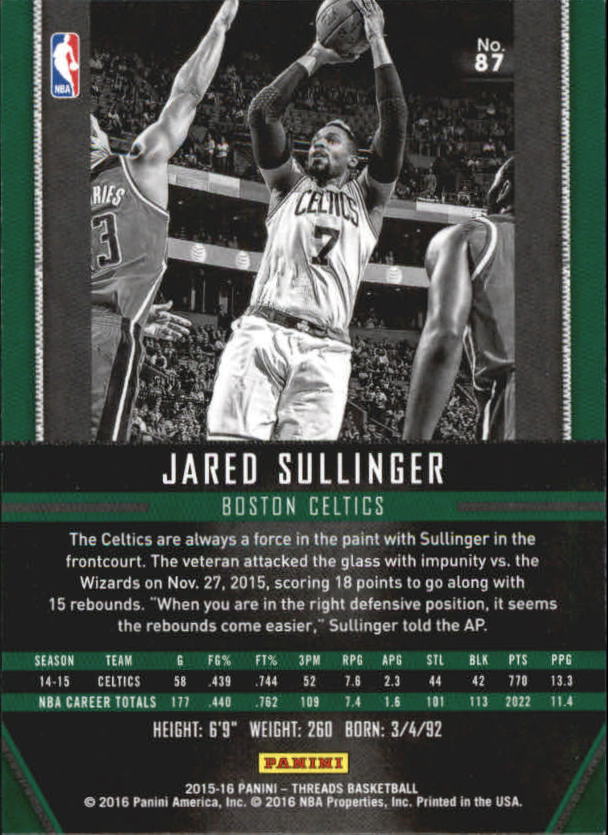 A0774- 2015-16 Panini Threads BK #S 1-331 + Einsätze -du Pick- 15 + Gratis US - Bild 175 von 386