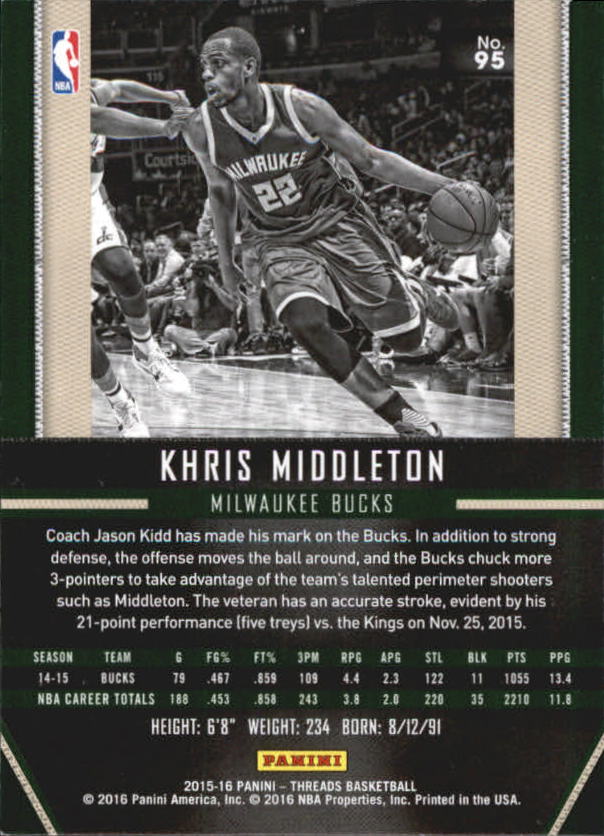A0774- 2015-16 Panini Threads BK #S 1-331 + Einsätze -du Pick- 15 + Gratis US - Bild 191 von 386