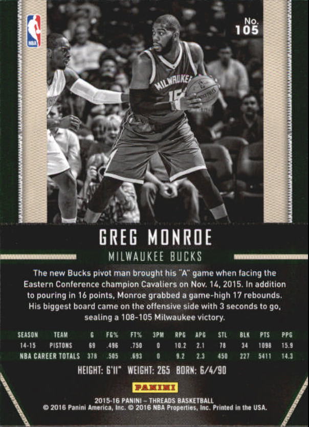 A0774- 2015-16 Panini Threads BK #S 1-331 + Einsätze -du Pick- 15 + Gratis US - Bild 211 von 386