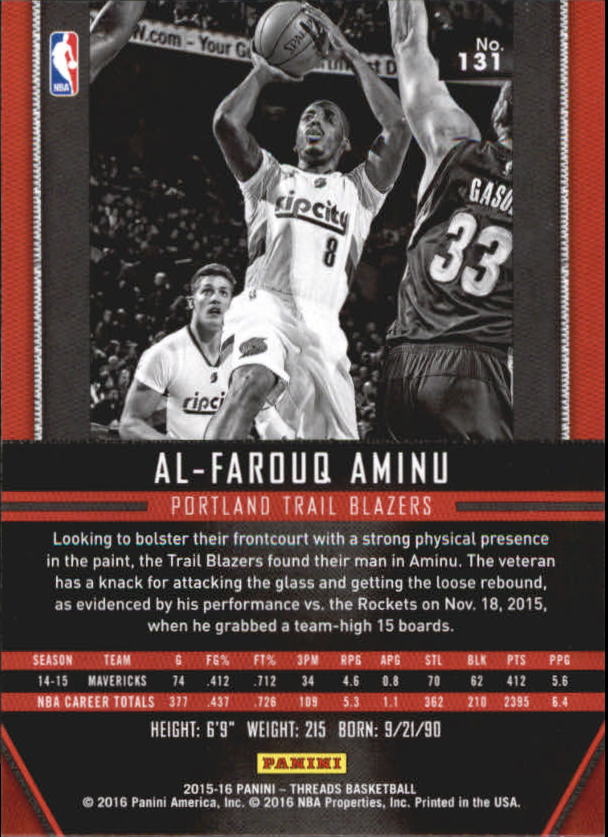 A0774- 2015-16 Panini Threads BK #S 1-331 + Einsätze -du Pick- 15 + Gratis US - Bild 261 von 386