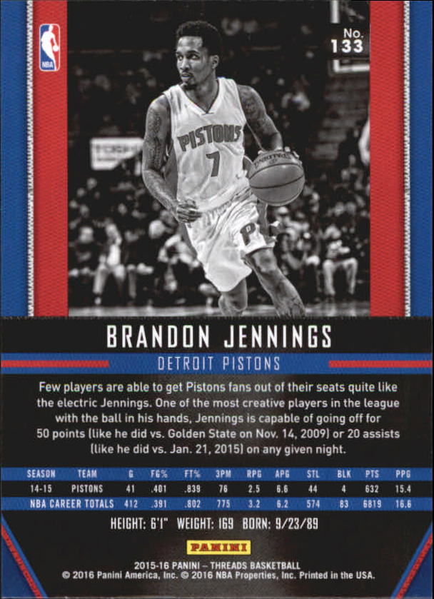 A0774- 2015-16 Panini Threads BK #S 1-331 + Einsätze -du Pick- 15 + Gratis US - Bild 265 von 386
