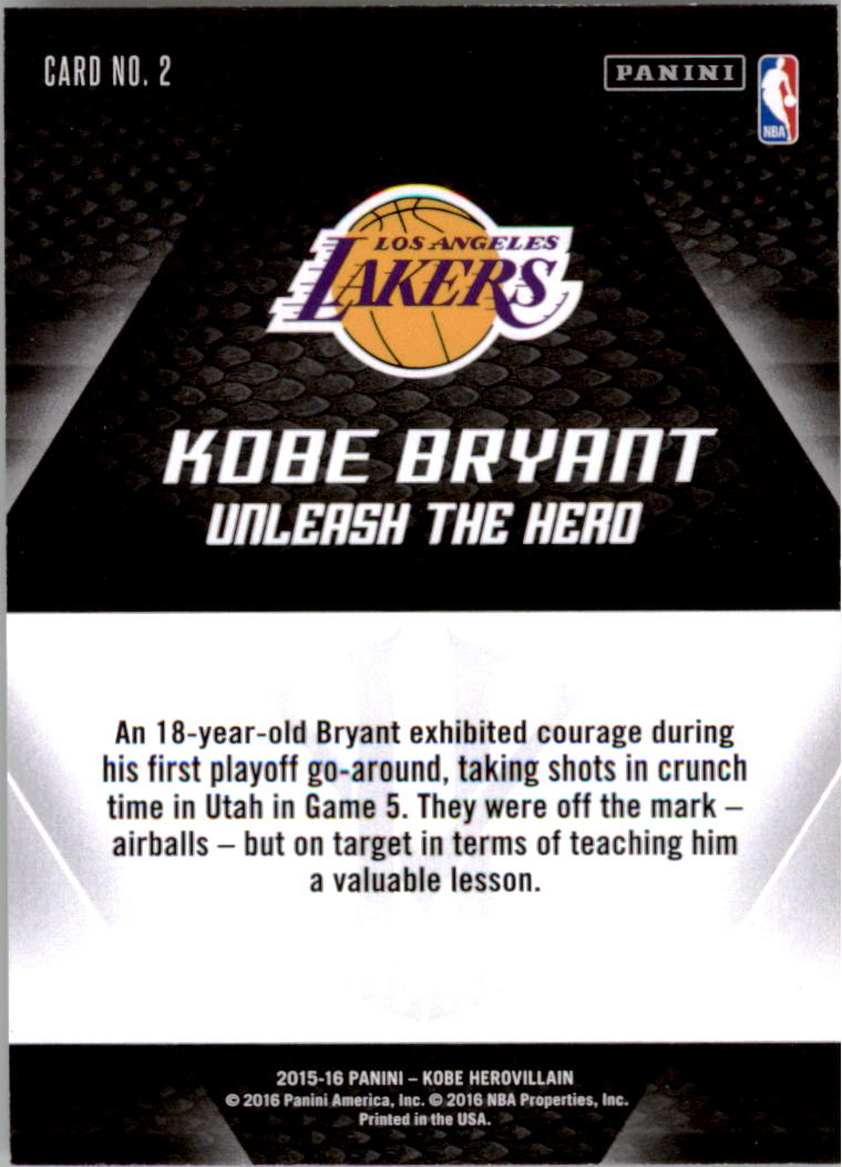 2015-16 Panini HV KB20 Desata al héroe Kobe Bryant que elijas - Imagen 5 de 43