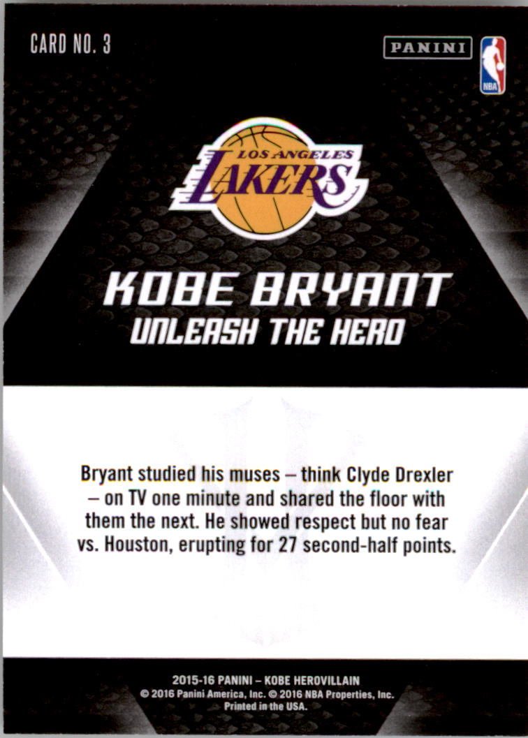 2015-16 Panini HV KB20 Desata al héroe Kobe Bryant que elijas - Imagen 7 de 43