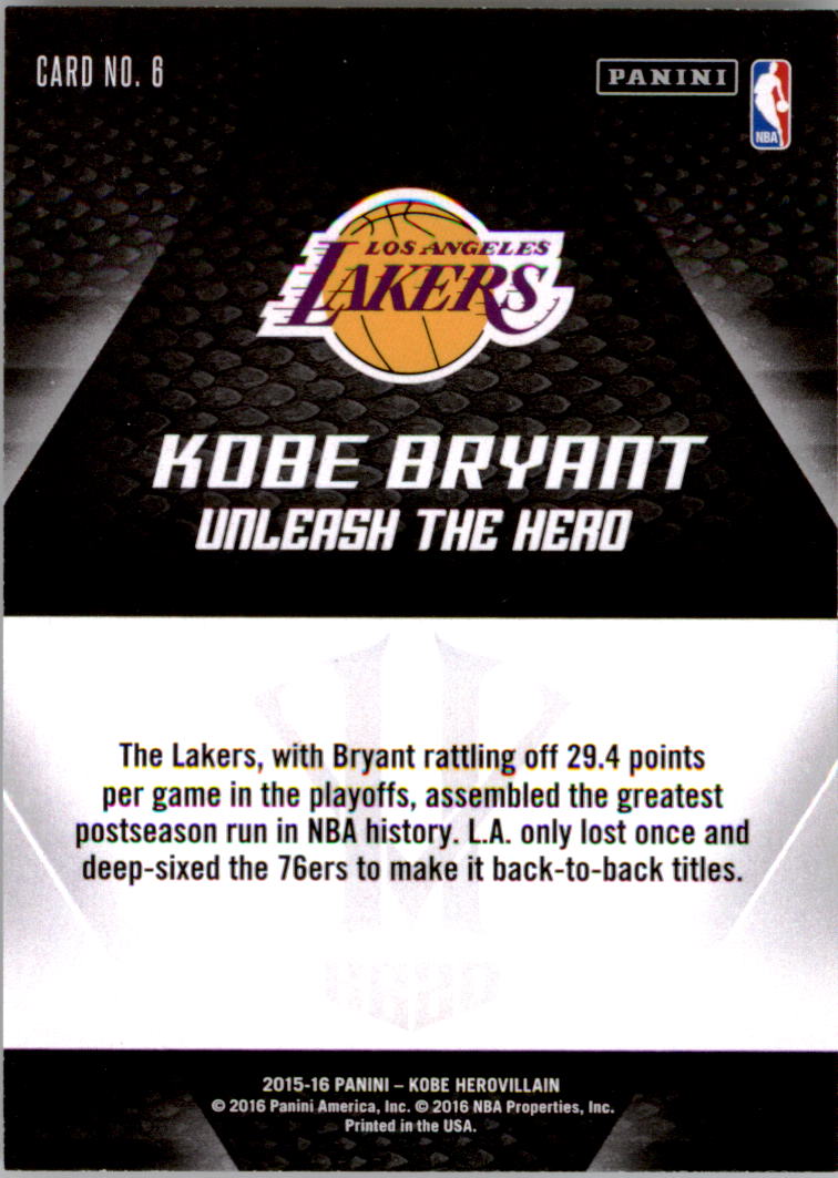 2015-16 Panini HV KB20 Desata al héroe Kobe Bryant que elijas - Imagen 13 de 43