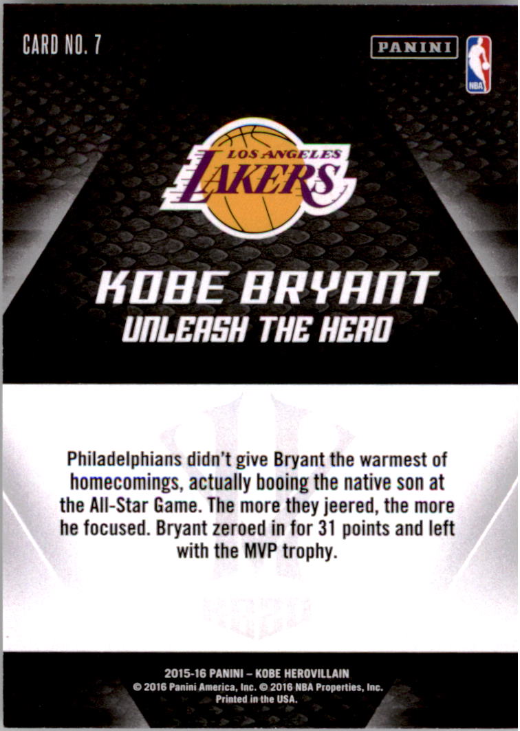 2015-16 Panini HV KB20 Desata al héroe Kobe Bryant que elijas - Imagen 15 de 43