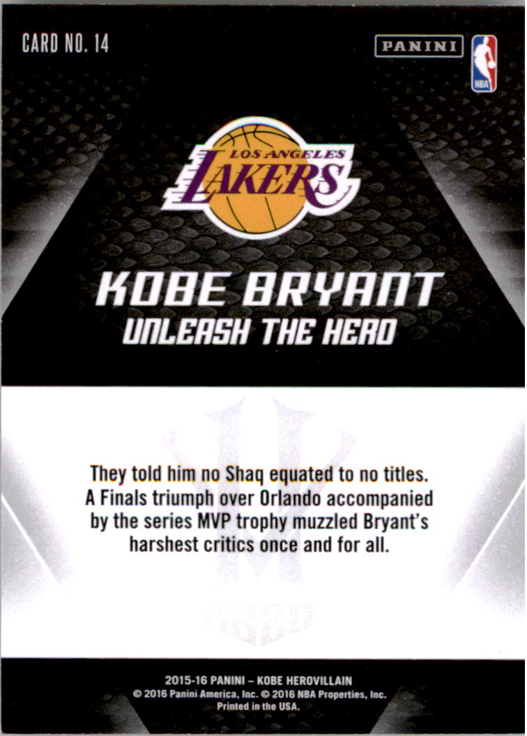 2015-16 Panini HV KB20 Desata al héroe Kobe Bryant que elijas - Imagen 29 de 43