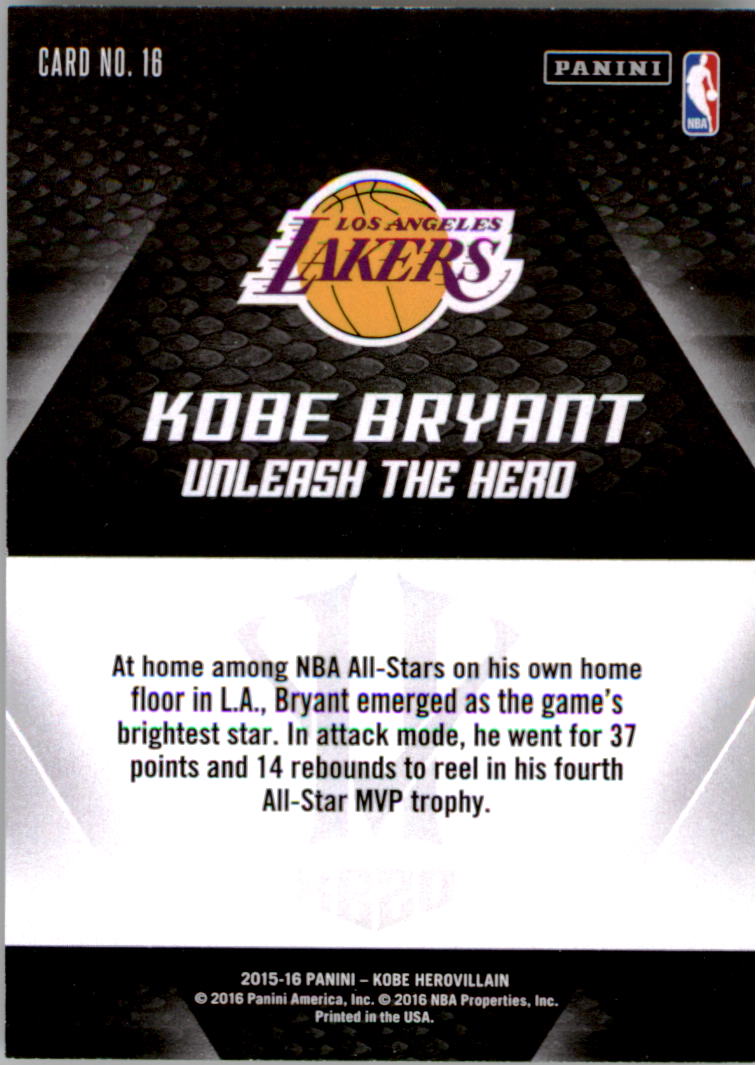2015-16 Panini HV KB20 Desata al héroe Kobe Bryant que elijas - Imagen 33 de 43
