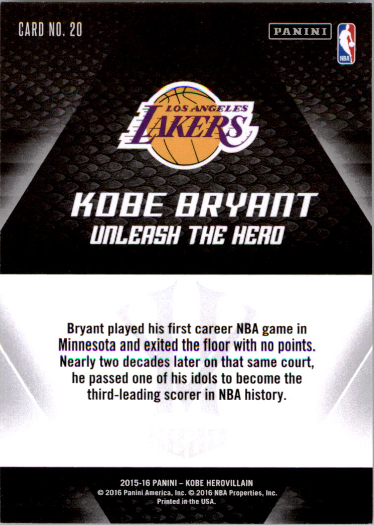 2015-16 Panini HV KB20 Desata al héroe Kobe Bryant que elijas - Imagen 41 de 43