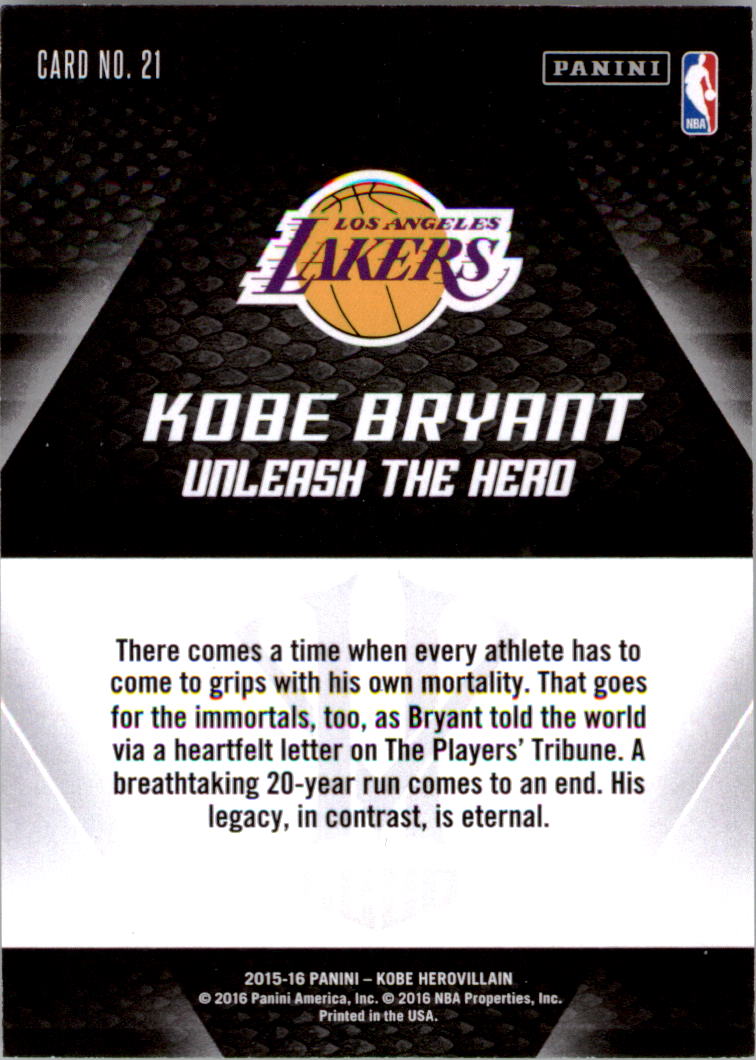 2015-16 Panini HV KB20 Desata al héroe Kobe Bryant que elijas - Imagen 43 de 43