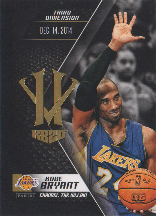 2015-16 Panini HV KB20 Channel the Villain KOBE BRYANT You