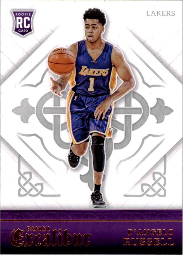 2015-16 Panini Excalibur Lakers Basketball Card #177 D'Angelo Russell Rookie. rookie card picture
