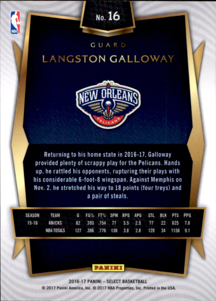 2016-17 Select Basketball Card Pick (Base) - Picture 29 of 333