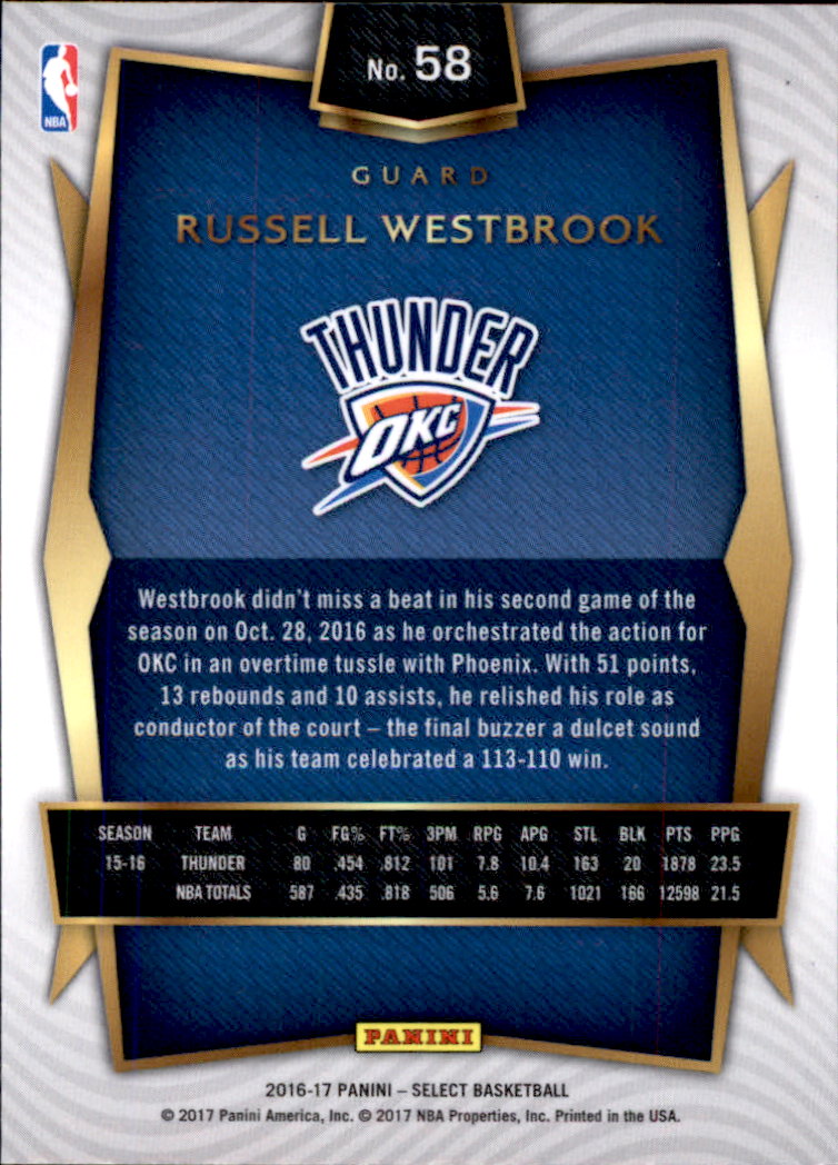 2016-17 Select Basketball Card Pick (Base) - Picture 107 of 333
