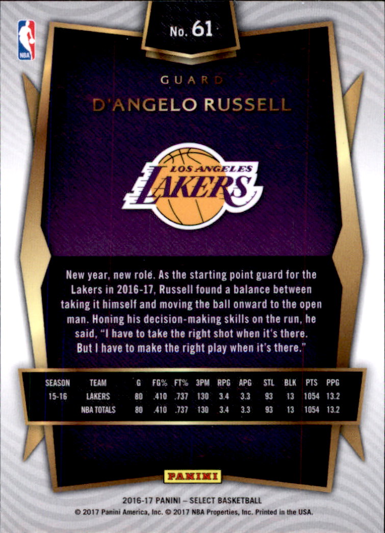 2016-17 Select Basketball Card Pick (Base) - Picture 111 of 333