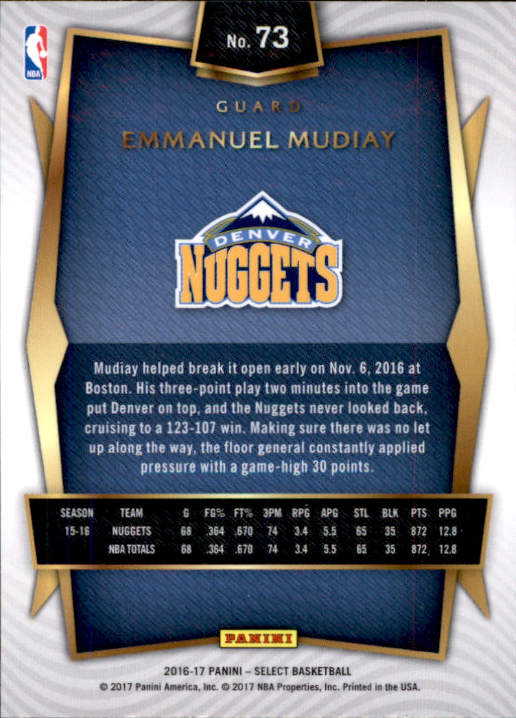 2016-17 Select Basketball Card Pick (Base) - Picture 135 of 333