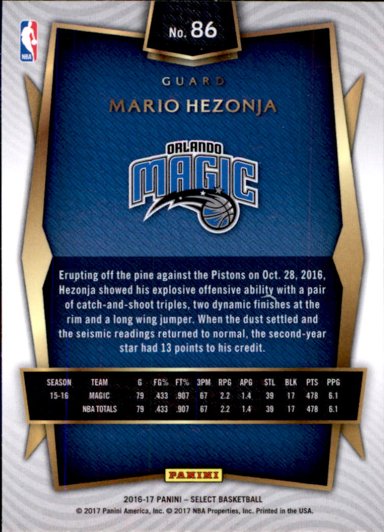 2016-17 Select Basketball Card Pick (Base) - Picture 160 of 333