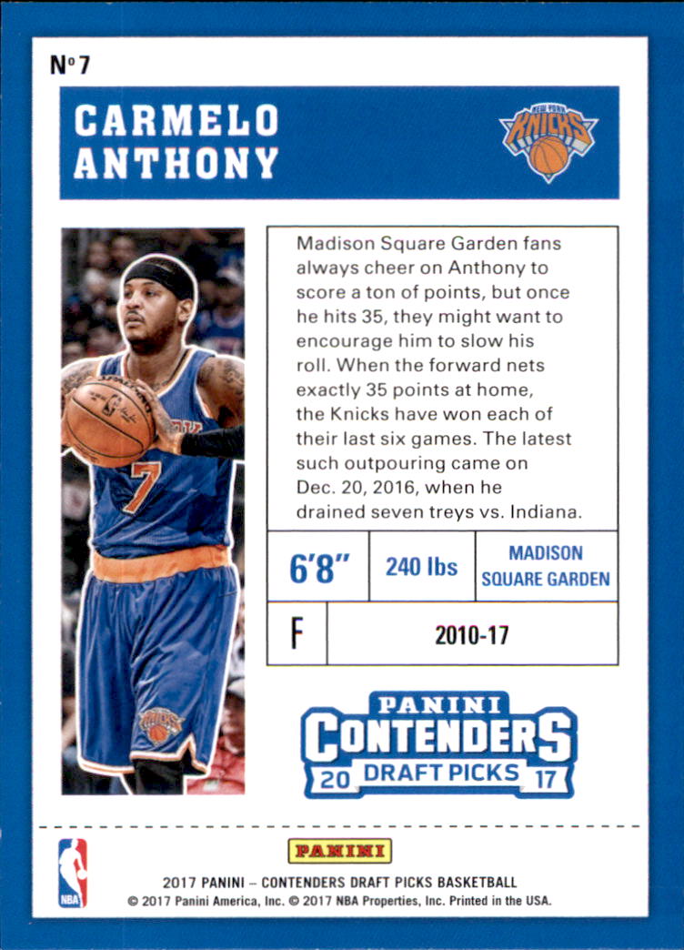 Carmelo Anthony cards (2004-2023) Nuggets Thunder Knicks Blazers - You Choose - Bild 231 von 284
