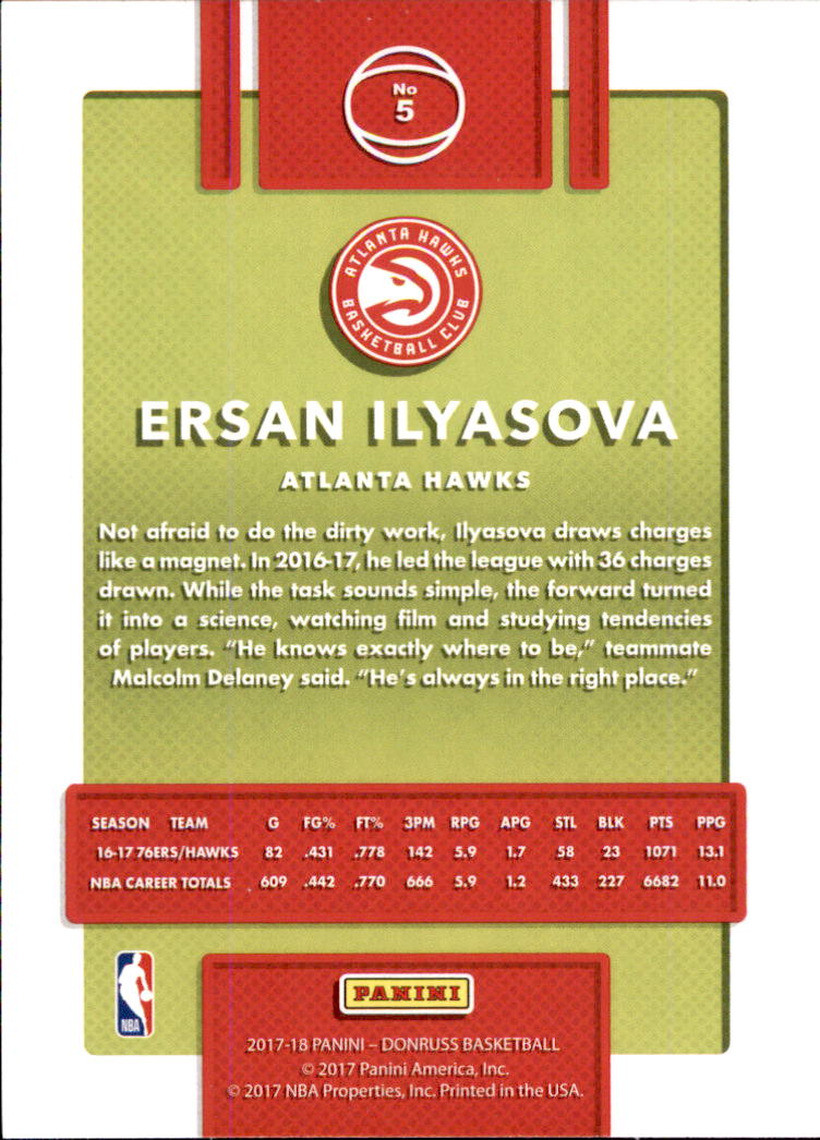 2017-18 Donruss #5 Ersan Ilyasova back image