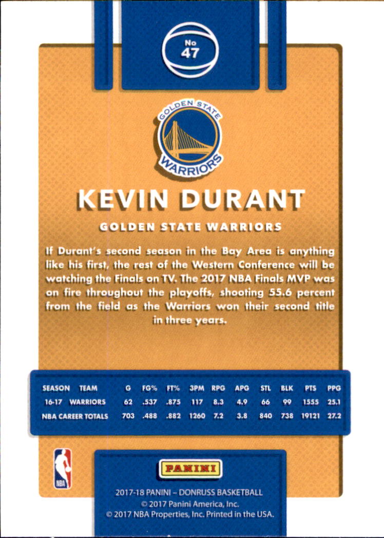 2017-18 Donruss #47 Kevin Durant back image
