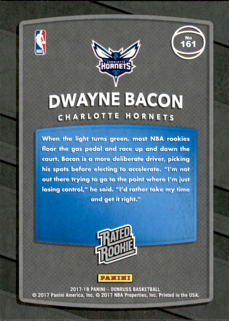 2017-18 Donruss #161 Dwayne Bacon RR RC back image