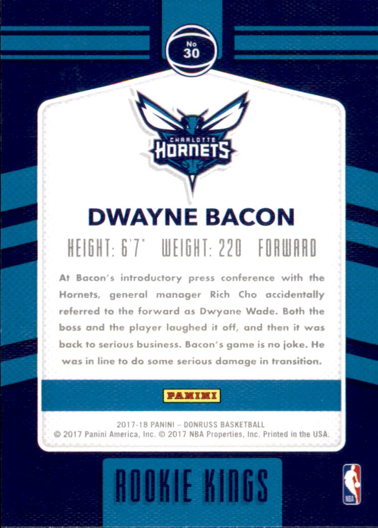 2017-18 Donruss Rookie Kings #30 Dwayne Bacon back image