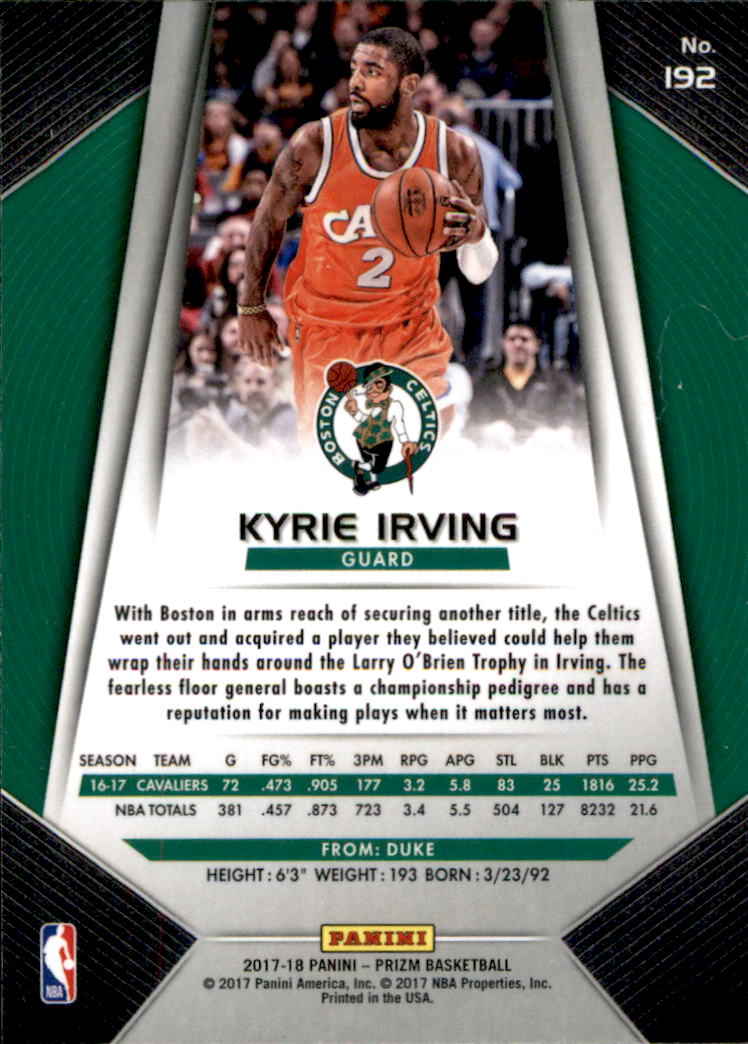 A9251- 2017-18 Panini Prizm Bk Cards 1-280 +Rookies -You Pick- 15+ FREE US SHIP - Picture 277 of 419