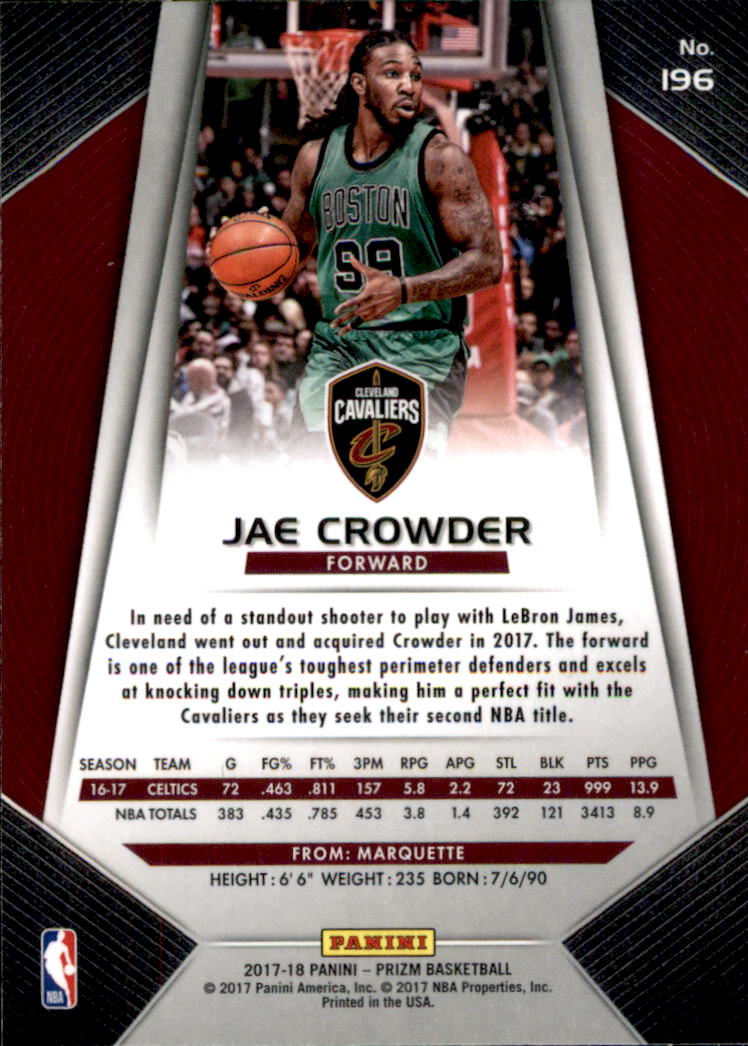 A9251- 2017-18 Panini Prizm Bk Cards 1-280 +Rookies -You Pick- 15+ FREE US SHIP - Picture 283 of 419