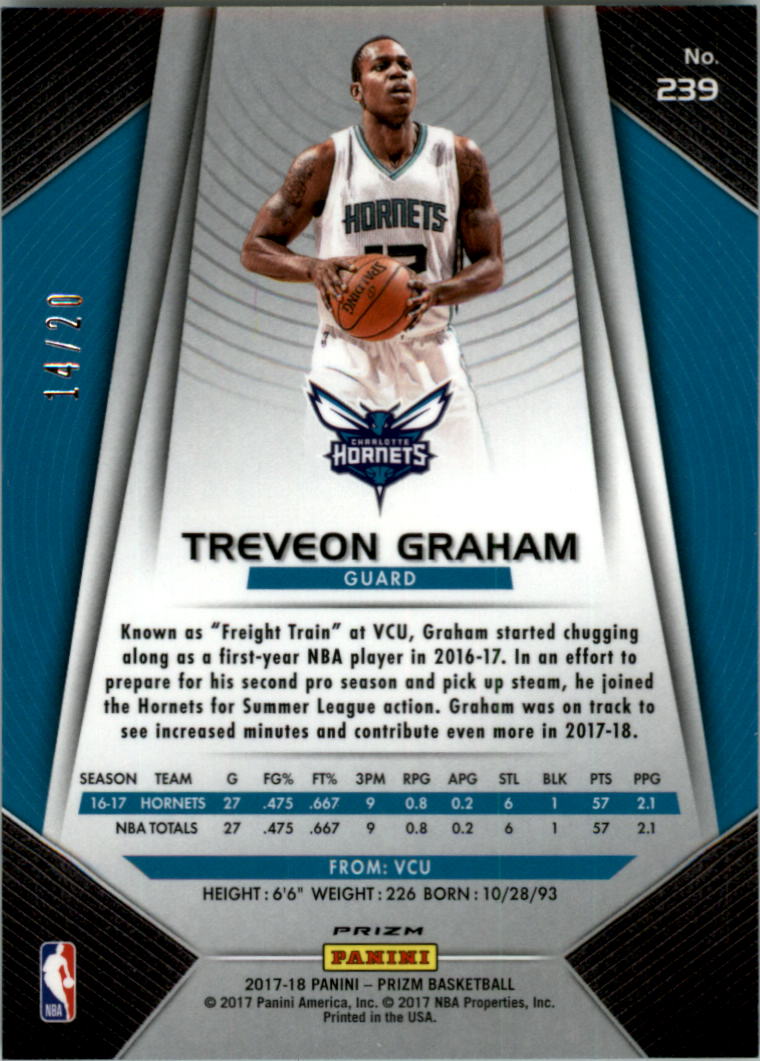 2017-18 Panini Prizm Prizms Fast Break Bronze #239 Treveon Graham